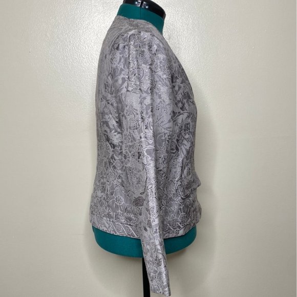 CHICO’S GREY PAISLEY BLAZER SZ 2 (L/12) - Picture 4 of 5